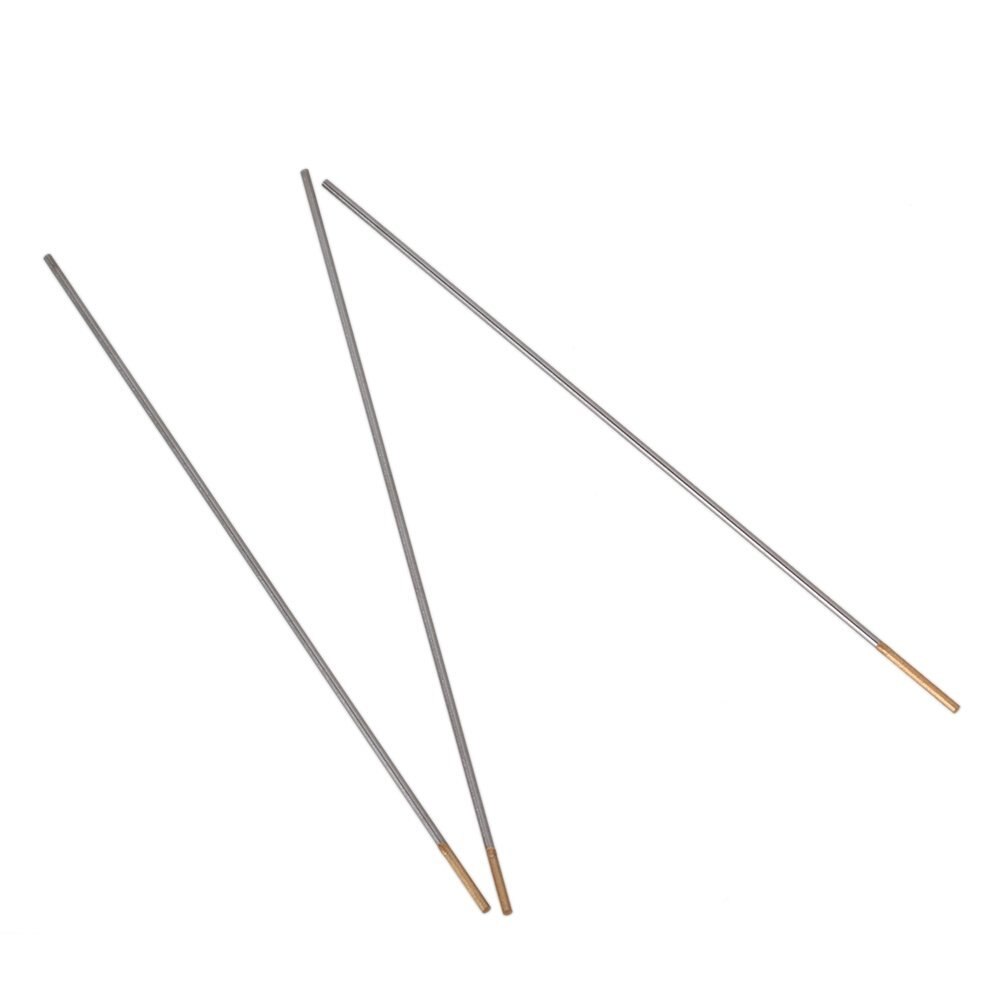 Electrodo de tungsteno de lantano para soldadura, 1,6/2,0/2,4x150mm, Punta plateada y dorada, modelo WL15, paquete de 10
