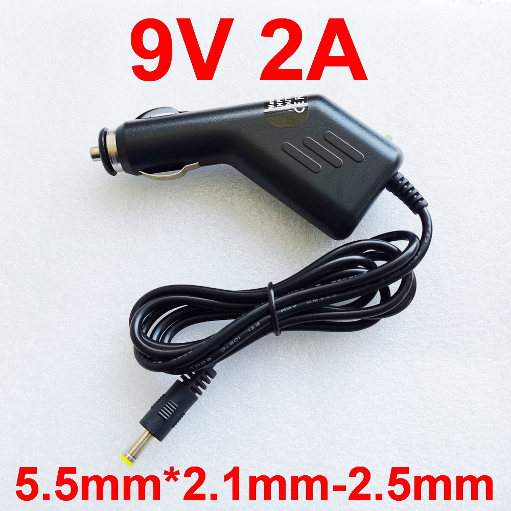 1Pcs , 9V 2A & 2000mA Dc 5.5Mm X 2.1-2.5Mm Autolader Voeding