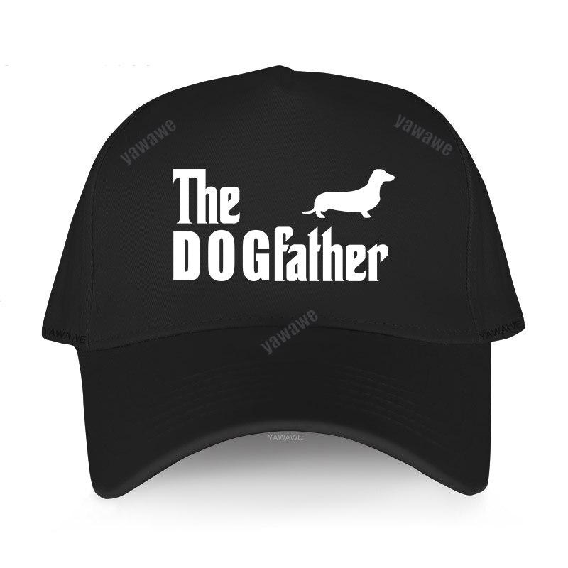 Dachshund Sausage Dog The Dogfather Funny Baseball cap Men Summer Casual Dad hat Unisex adjustable hip hop caps: black