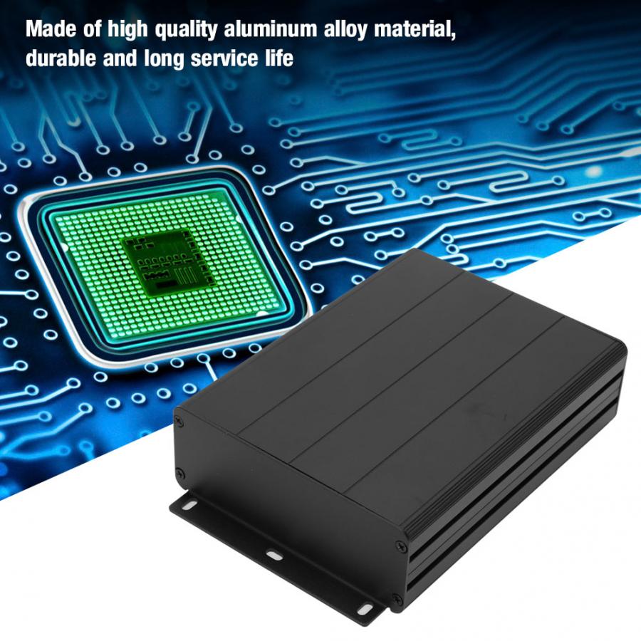 Aluminium Gehäuse 45x122x160mm - Elektronikgehäuse Matt Schwarz