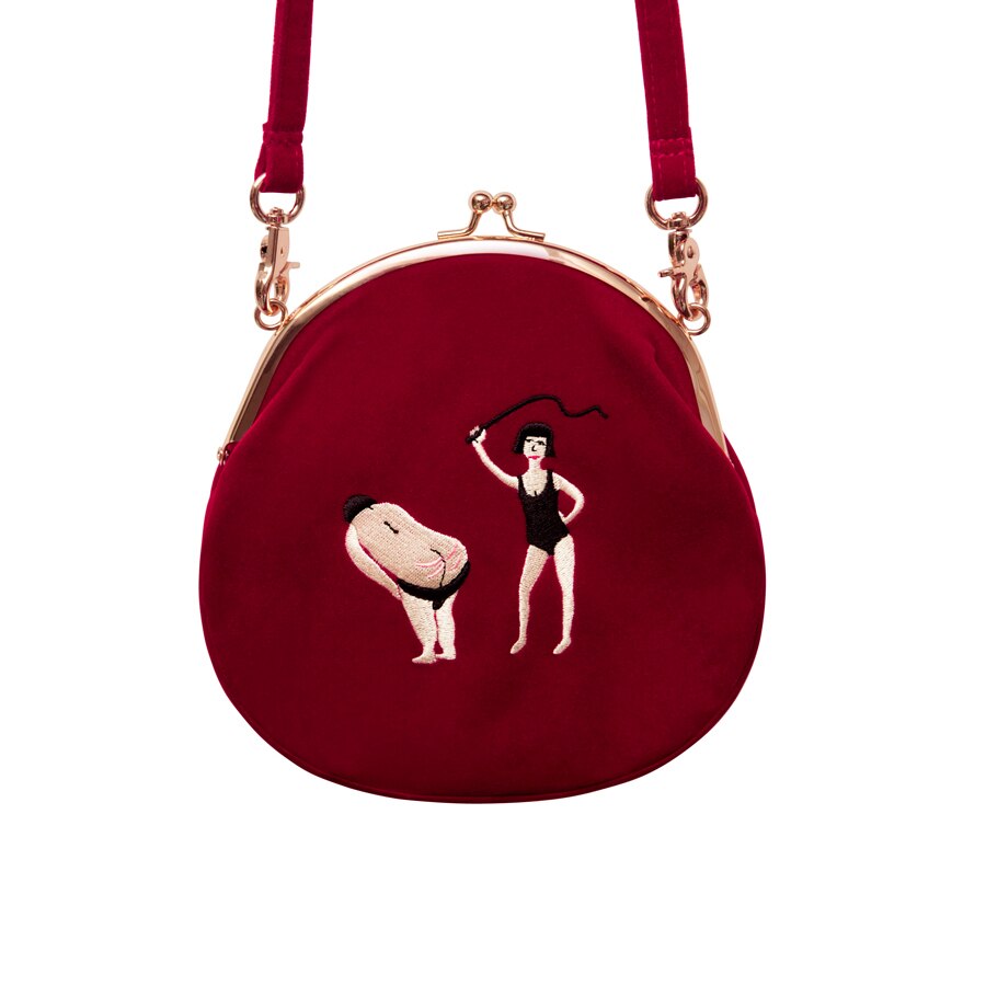 YIZI SToRe Vintage Velvet Embroidery Women Messenger Bags In Semi-circle Round Shape Original (FUN KIK)