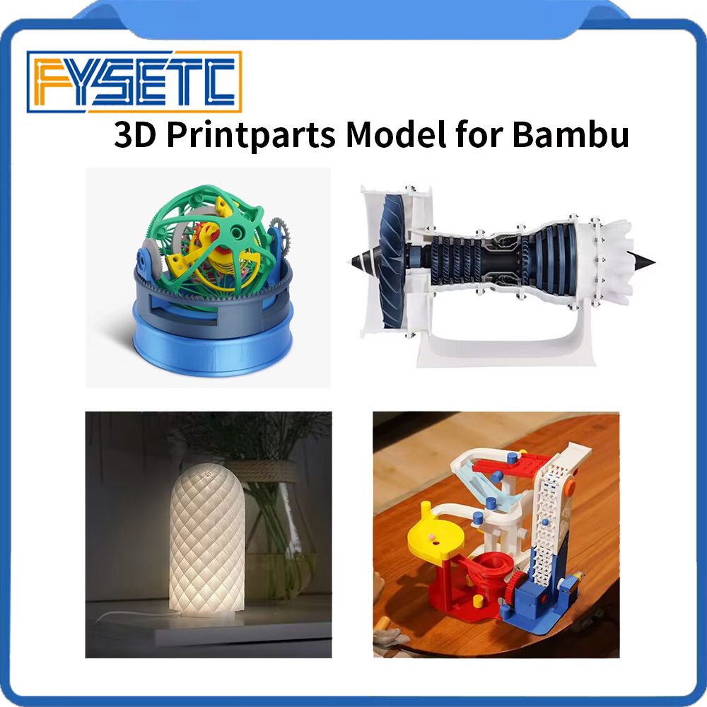 For Bambu Lab Aircraft engine/LED Light/Marble Track/Three-axis Tourbillon 3D Print Parts Model Kit 3d Printer Parts