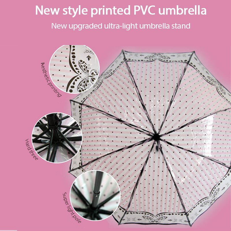 Paraguas de lluvia Multicolor para mujer, sombrilla transparente con estampado de flores de cerezo, mariposa Sakura, tres pliegues, 1 unidad
