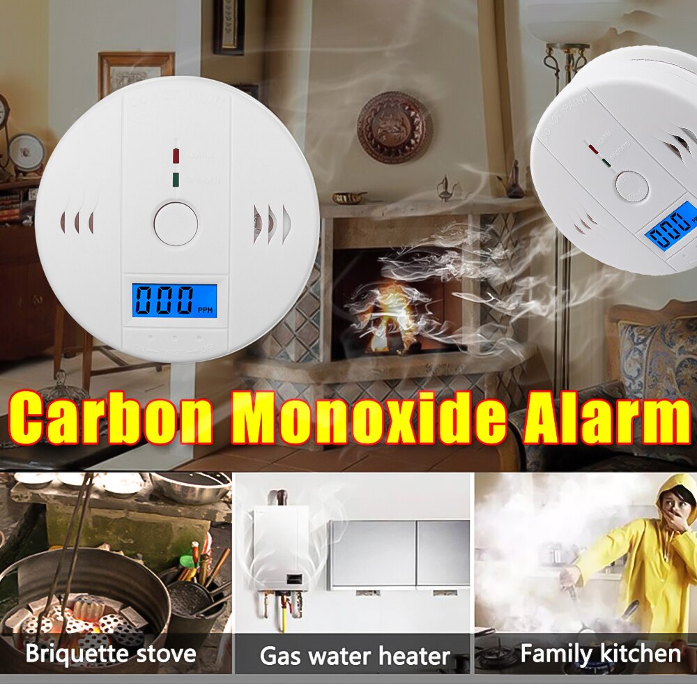 Combination Smoke and Carbon Monoxide Detector with Display Smoke CO Alarm Detector LCD CO Sensor 100dB siren sound