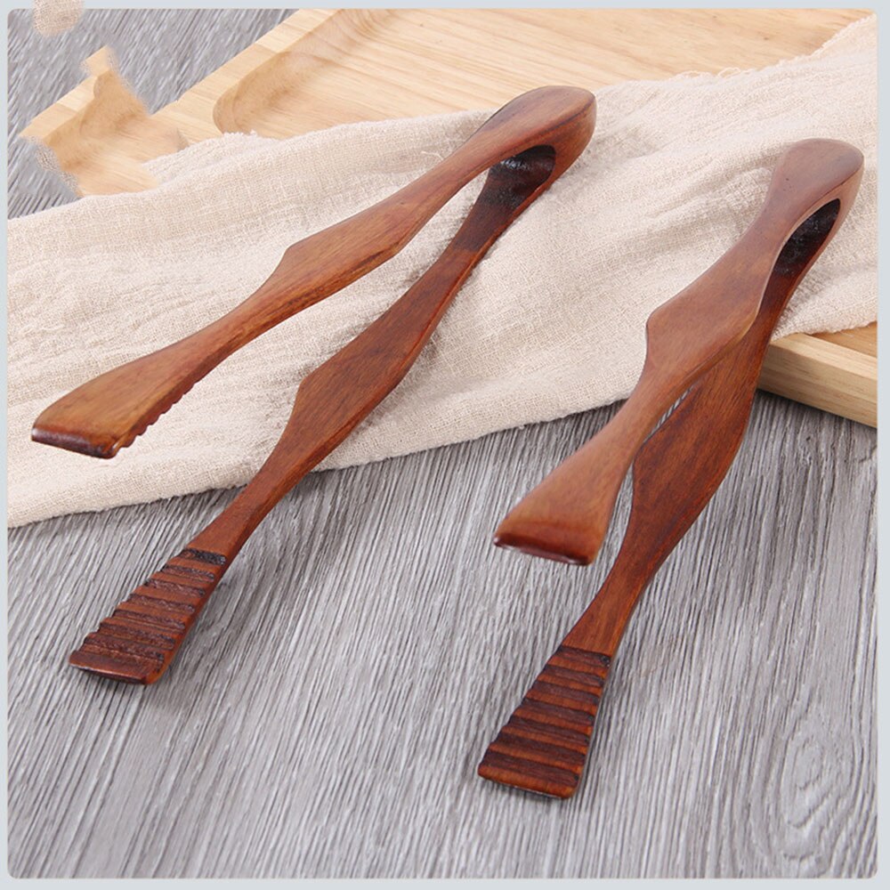 26.5cm Protable Wooden Barbecue Clip Toast Tongs Toaster Bacon Cooking BBQ Food Bread Tong Kitchen Tool