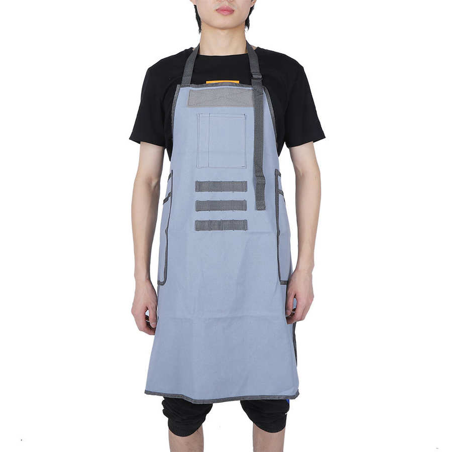 Barbecue Canvas Adjustable Buckle Apron with Large Pocket for Barbecue Milk Tea Shop Floriculture Cooking Tools Canvas apron