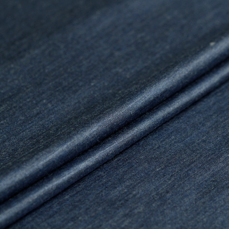 Telas de lana de punto de alto brillo perlsilk azul fino suave, Material de prenda para otoño, camiseta para mujer, tela de costura a medida,