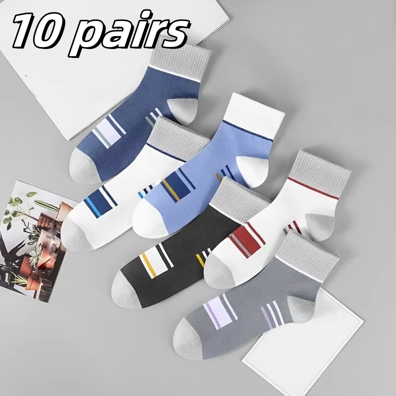 10 Pairs Men Sock Cotton Short Socks for Male Low-Cut Ankle Socks Breathable Summer Casual Soft Sports Socks