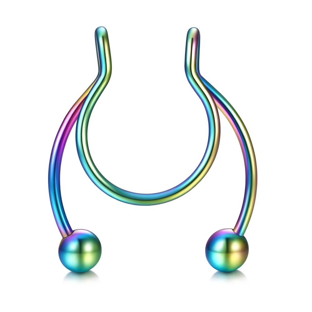 1Pcs Nose Ring Neus Clip Medische Rvs Neustussenschot Valse Neus Ring Piercing Sieraden