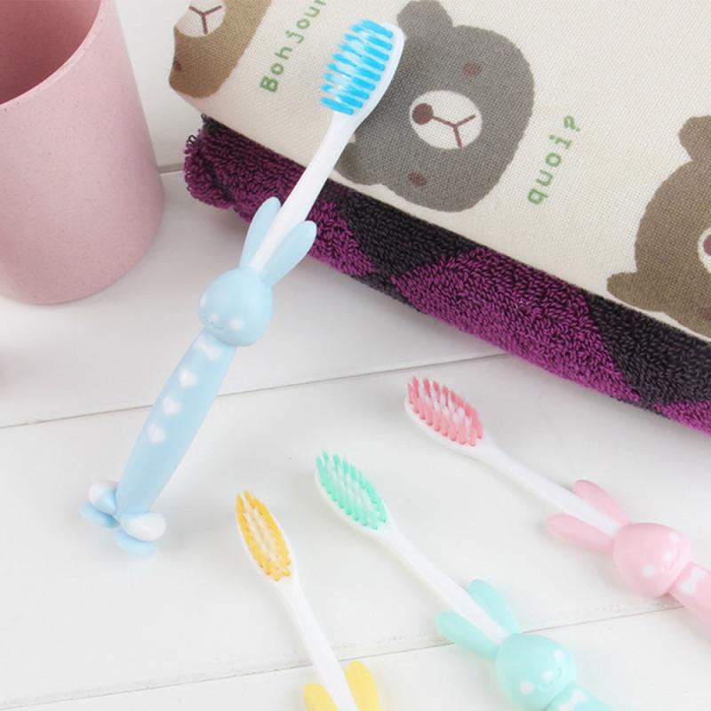 4Pcs Children's Toothbrush Soft Toothbrush Tooth Cartoon Training Toothbrush Baby Clean Mouth Care