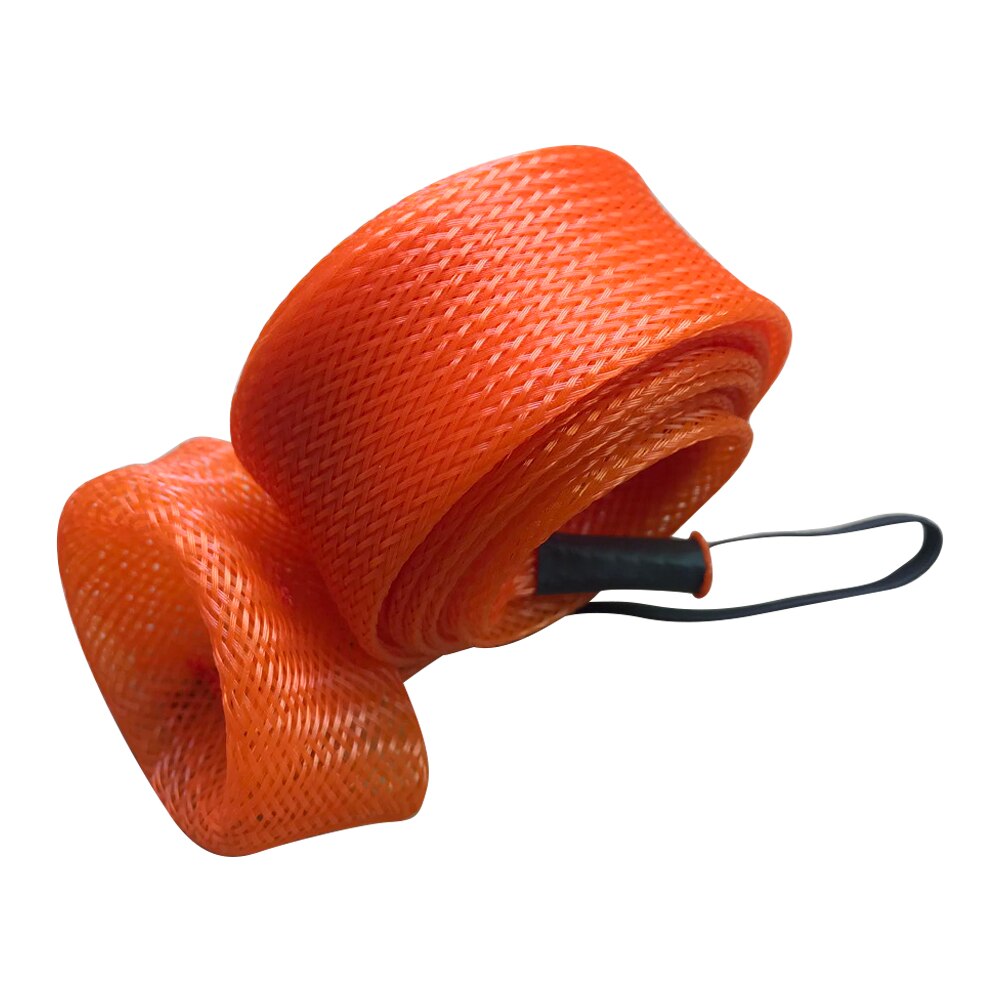 Housse de canne à pêche maille tressée coulée filature manche de poteau de pêche chaussette gant protecteur sac sac de matériel sac en Nylon: Orange