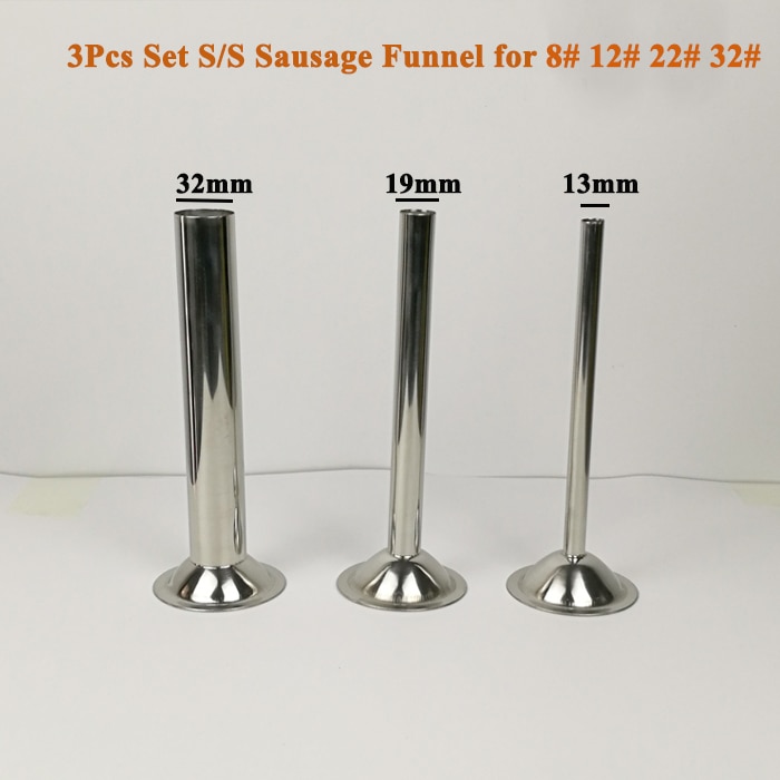 #12 22# 32# Meat grinder sausage stuffer tube funnel filler for Sausage casings stainless steel tube