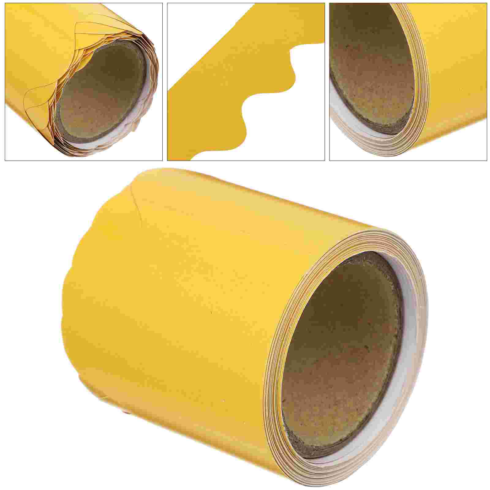 5M Blackboard Border Paper Roll Classroom Decor Supplies Chalkboard Edge Trim Bulletin Board Accessory Teaching Tools: Yellow