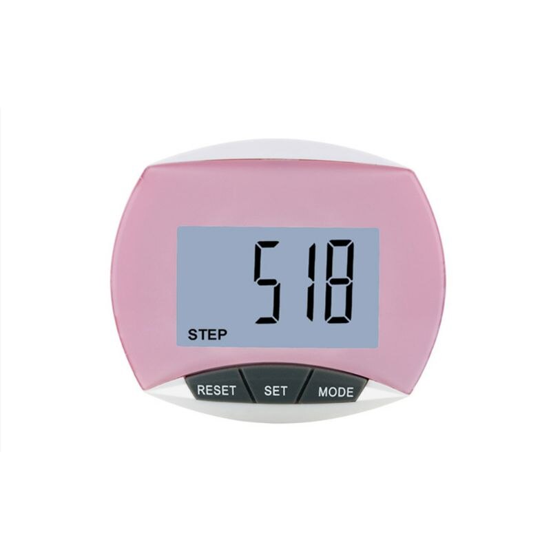 1Pc Step Counter Fitness Digital Pedometer Waterproof Step Movement Calories Counter: Pink
