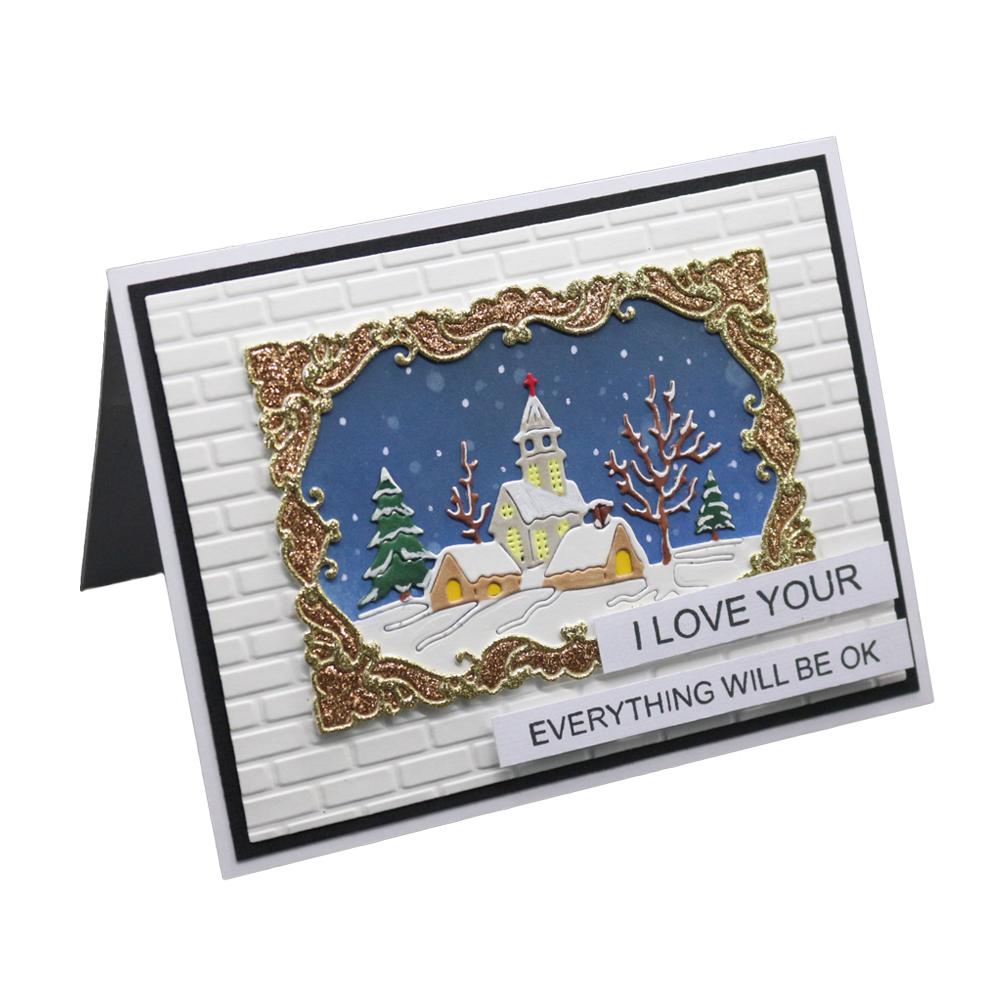 Metal Craft Snowy Day Pattern Paper Die Cutting Dies for Scrapbooking/DIY Christmas Wedding Halloween Cards Hand Making