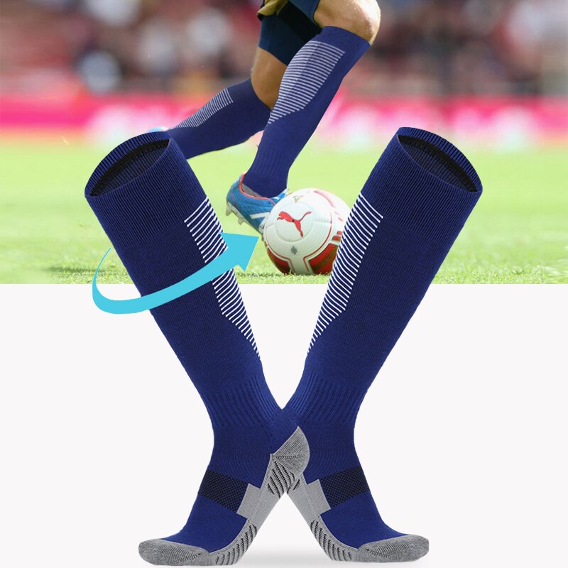 Cotton Football Socks Over the Knee Children High Tube Thickened Soles Non-slip Adult Men&#39;s tTraining Soccerl Socks