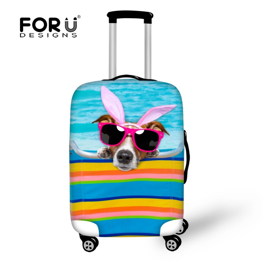 FORUDESIGNS Luggage Cover - Elastic Suitcase Protector - Dustproof Cartoon Print - Fits 18-30 Inch