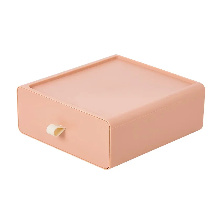 Cajón de escritorio apilable, caja de almacenamiento con asa, gran capacidad, organizador de artículos diversos, almacenamiento para el hogar: Blanco