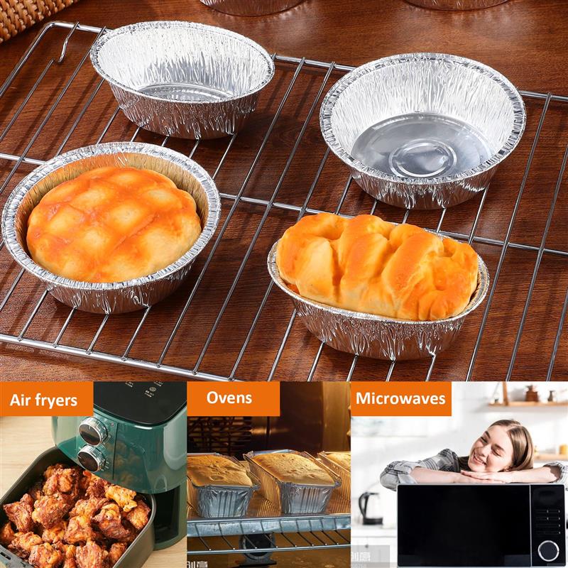 40 Pcs Baking Tin Disposable Pie Dishes Small Pan Food Trays Tart Plate Cafes Restaurants Aluminum Foil Serving