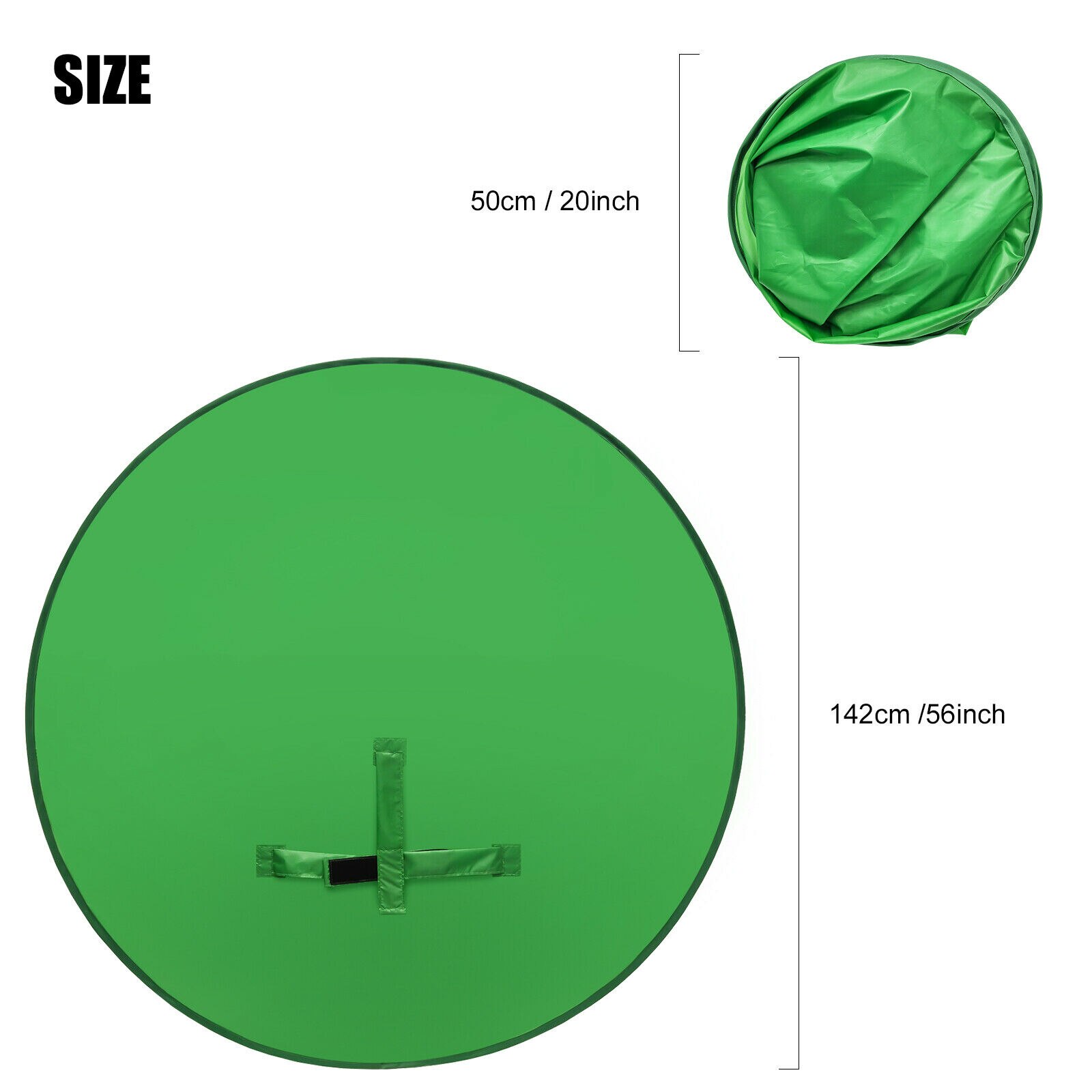 4.65ft 142cm runde grønn bakgrunn fotografering bakgrunnsskjerm til foto video studio: 142cm