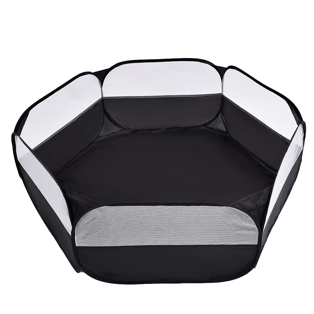 Valla plegable para gatos y hámster, corralito de juego para interior y exterior, jaula para animales pequeños, parque infantil: Black