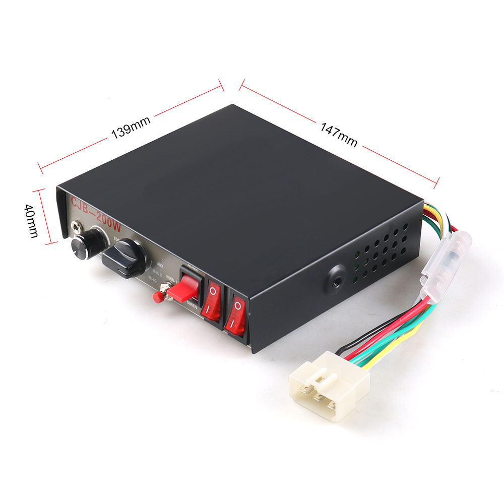 12V 200W 8 Tones Loud Car Warning Alarm Police Siren Horn Speaker PA with MIC System