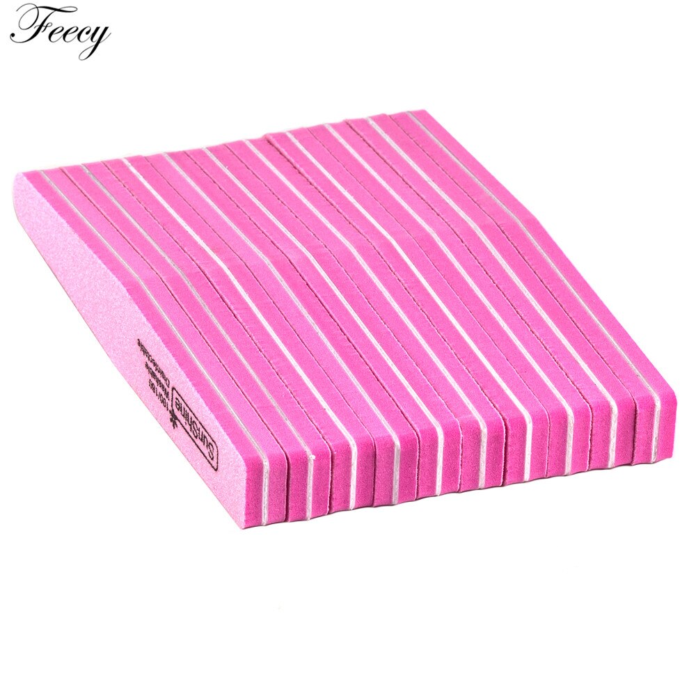 10 Stks/partij Nail File Buffer 100 /180 Grit Tweezijdige Nagelvijlen Set Wasbare Pedicure Manicure Tool Nail Gel polijsten Remover