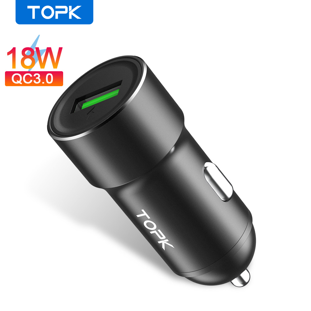 Topk G102Q Usb Autolader Quick Charge 3.0 Mobiele Telefoon Oplader Snelle QC3.0 Auto-Oplader Voor Samsung Xiaomi Adapter in Auto