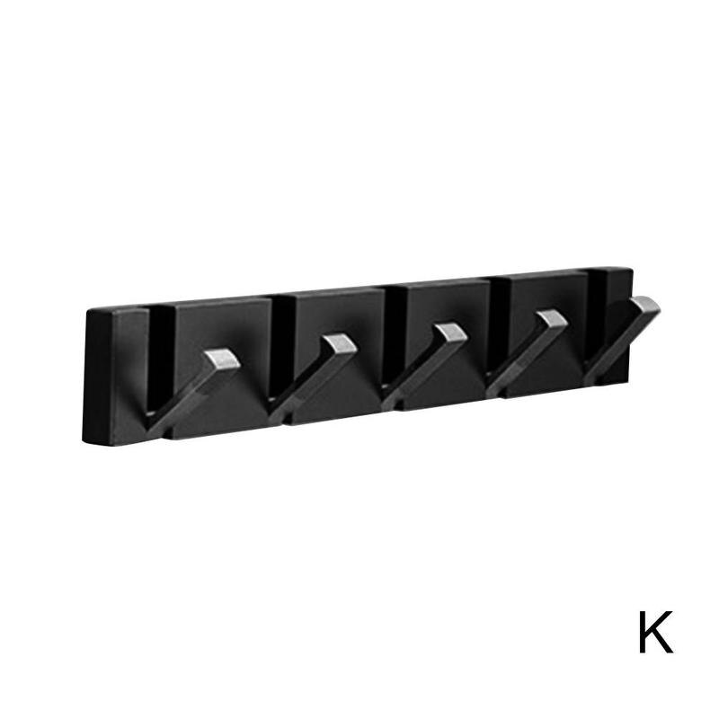 Porte-serviettes pliant, 2 voies d'installation, crochets muraux, porte-vêtements pour salle de bains, cuisine, chambre à coucher, couloir, noir, or: K