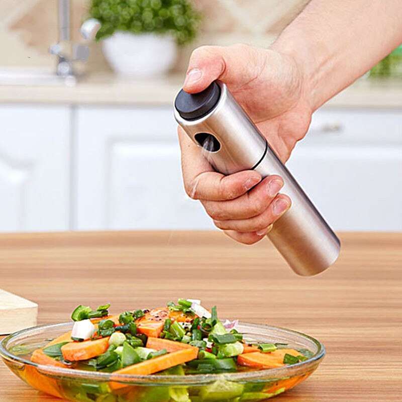 Rostfritt stål sprayflaska kök hem utomhus grill sojasås vinäger finfördela ätbar olivolja vattenkanna  mx7051721