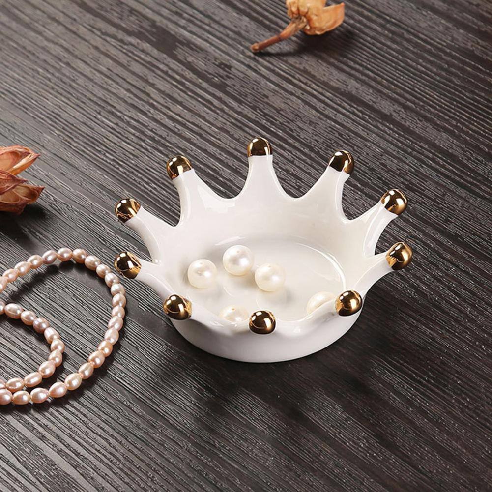 Chique sieradenhouder, schaaltje voor kettingen, ringen en oorbellen, keramische sieradenhouder, kroonhouder, mini-asbak decoratie