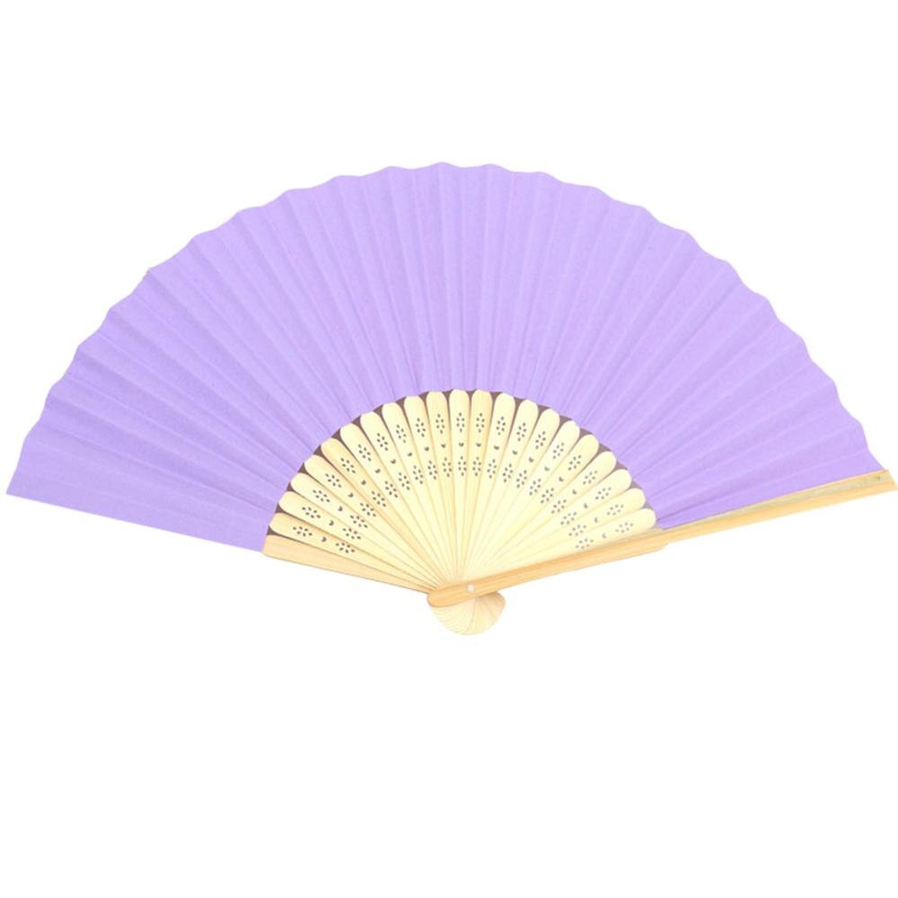 Blank White DIY Paper Wooden Bamboo Folding Fan Hand Fan for Practice Calligraphy Painting Drawing Wedding Party Ornaments: Purple