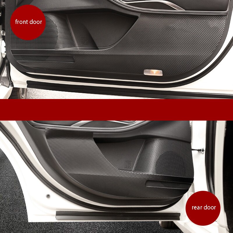 Carbon fiber door anti-kick pad anti-kick film protector anti-dirty paste decoration car Accessories For Toyota Avalon