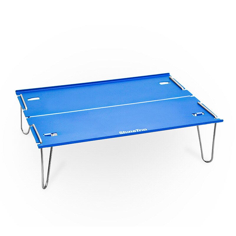 Udendørs mini-foldebord bærbart ultra-let aluminiumslegering sammenklappeligt picnic campingbord: Blå