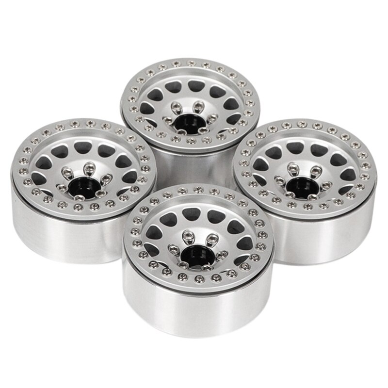 4 Pcs 1/10 Climbing Vehicle 1.9 Inch General Metal Wheel Hub 24 Peach Heart Hole