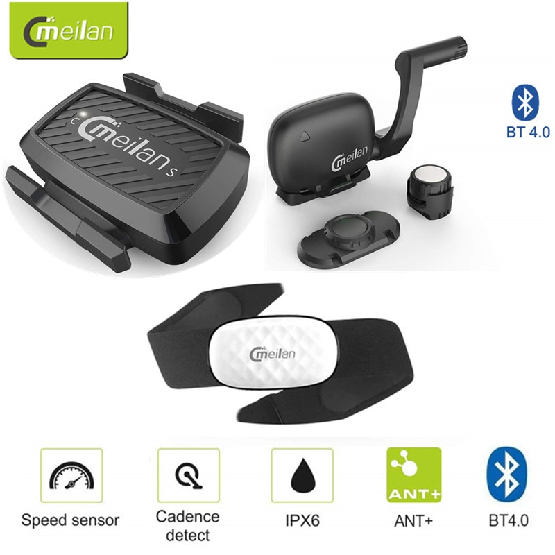Meilan Bicycle Accessories C1 C3 C5 Wireless Speed / Cadence Sensor Waterproof Bluetooth BT4.0 sensore Bike Heart Rate Monitor