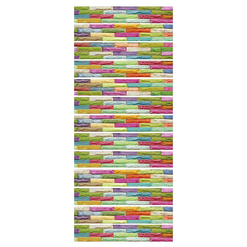 PVC wallpaper rainbow wall tiles simple 13 pieces of DIY stair stickers, step stickers wall stickers: Default Title