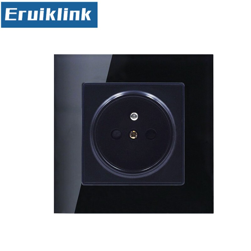 EU Stopcontact Frankrijk Standaard Stopcontact Socket Wit/Zwart/Goud AC 110 ~ 250 v 16A Crystal glas Paneel Stopcontact: Goud