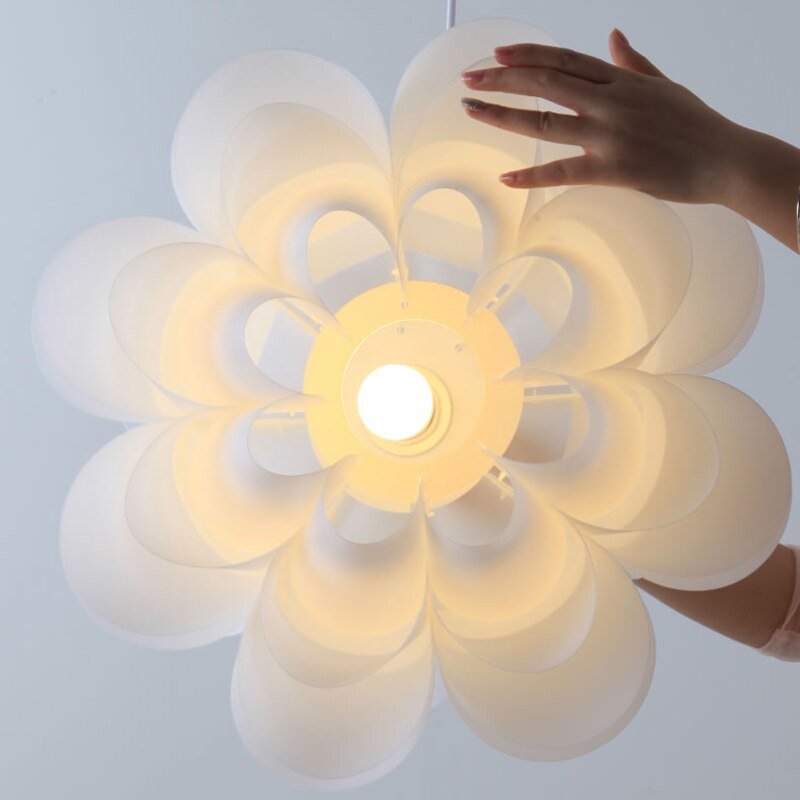 Hanglamp Home Decor Plastic Huis Lamp Shade Cover Schaduw Pantalla Lampara Wit Moderne Lotus Abajur Armatuur Licht