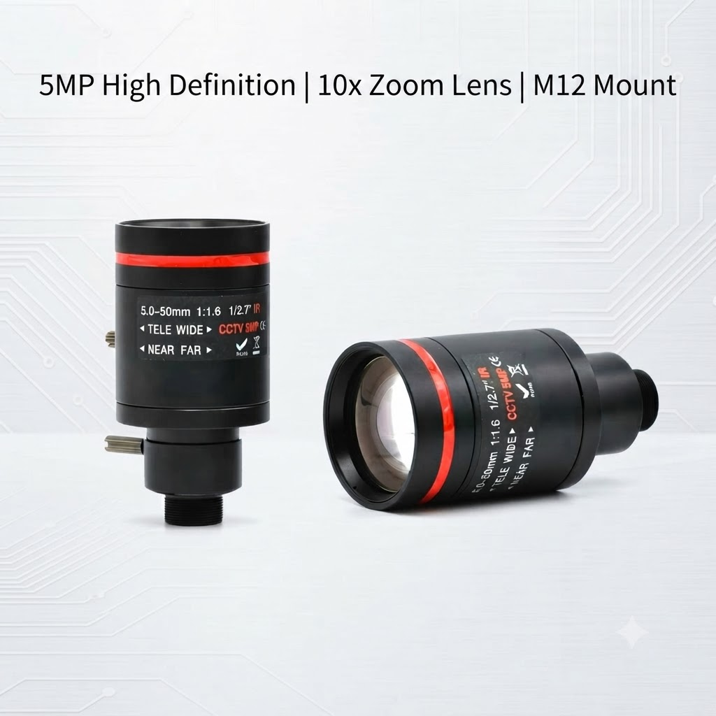 5MP Varifocal M12 Mount Lens 2.8-12mm/6-22mm/3.6-10mm/5-50mm Manual Zoom with 650nm IR Filter for OpenMV CCTV Security Camera:  Light Yellow / Bundle2