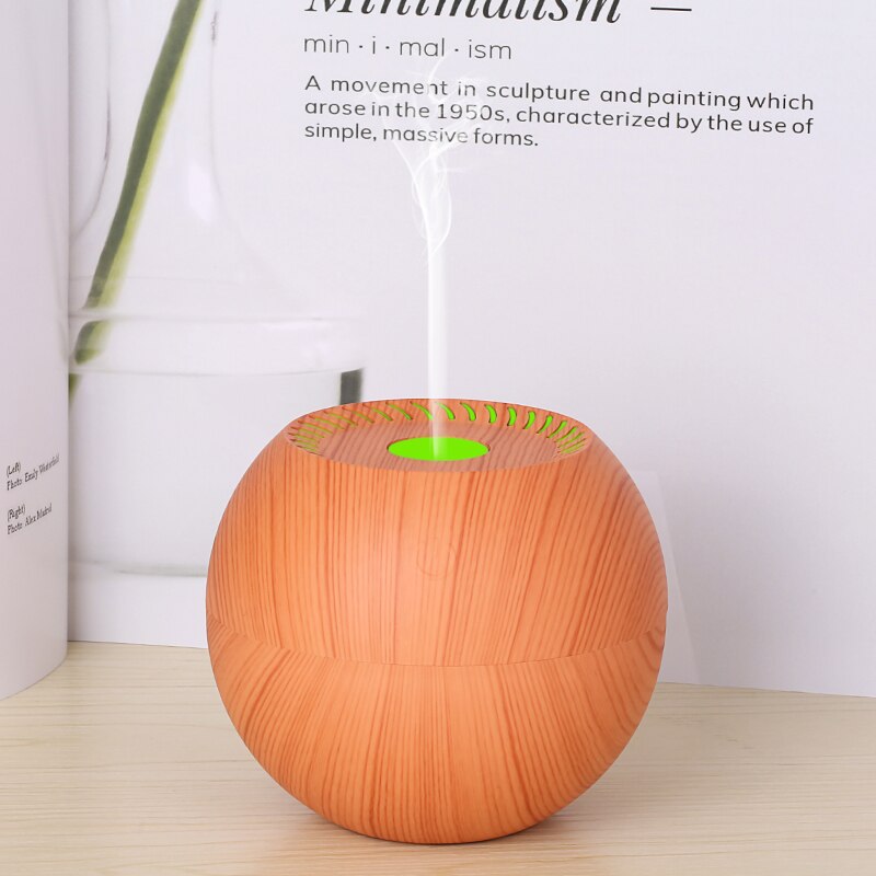 Usb Houtnerf Mini Kantoor Aromatherapie Machine 120Ml Grote Fog Volume Kleine Auto Luchtbevochtiger Huishoudelijke Ultrasone Aroma Diffuser: Light wood grain
