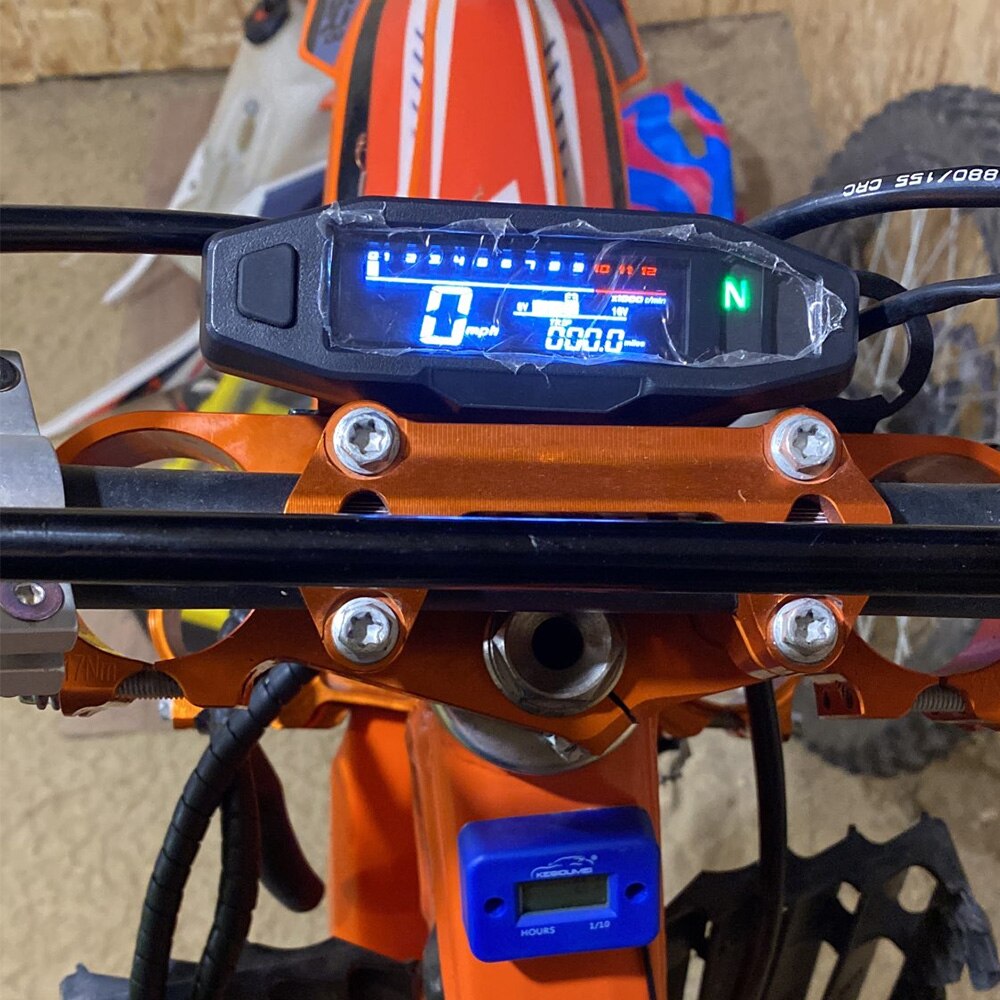 Universal Motor Bike Tachometer Electric Injection Carburetor Instrument Digital Odometer RPM Motorcycle Meter Speedometer Mini