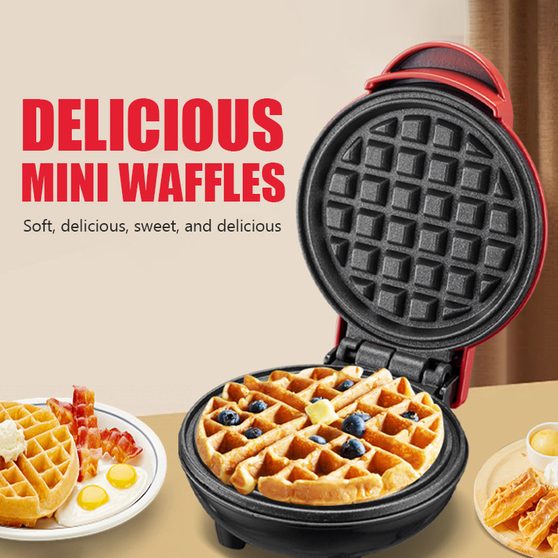 Electric Mini Waffle Maker, Aquecimento dupla face, Home Breakfast Roaster, Cozinha Pequena Sobremesa Máquina de Cozinhar