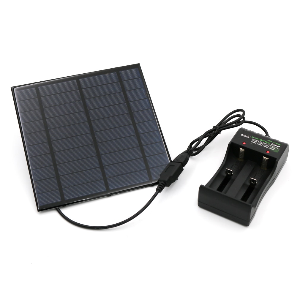 Solpanel universal 3.7v batterioplader  dc 5v 10440 18650 14500 26650 16650 genopladeligt batterioplader adapter usb-stik