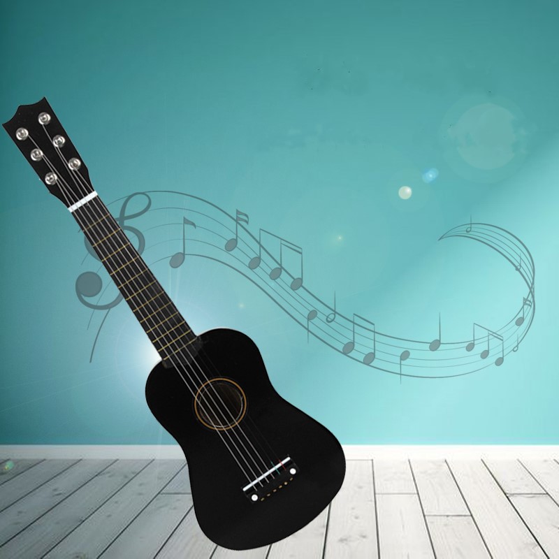 -21Inch Kleine Mini Gitaar Basswood 6 Snaren Akoestische Gitaar Met Pick Strings Ukulele Voor Beginner Kinderen Kids