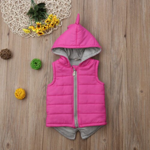 Pudcoco DEGLI STATI UNITI Stock Caldo di Inverno Del Bambino Della Ragazza di Autunno Vestiti di Cotone-imbottito Dinosauro Con Cappuccio Giacca Panciotto Della Maglia Del Cappotto Outwear Vestiti