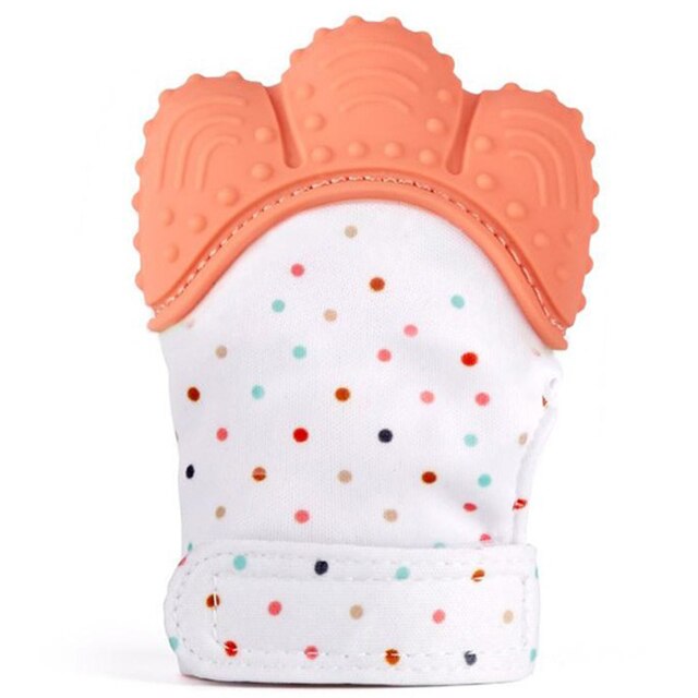Anneau de dentition en Silicone sans BPA pour bébés, jouets, brosse à dents, soins dentaires, perles d'allaitement, pour enfants: orange1