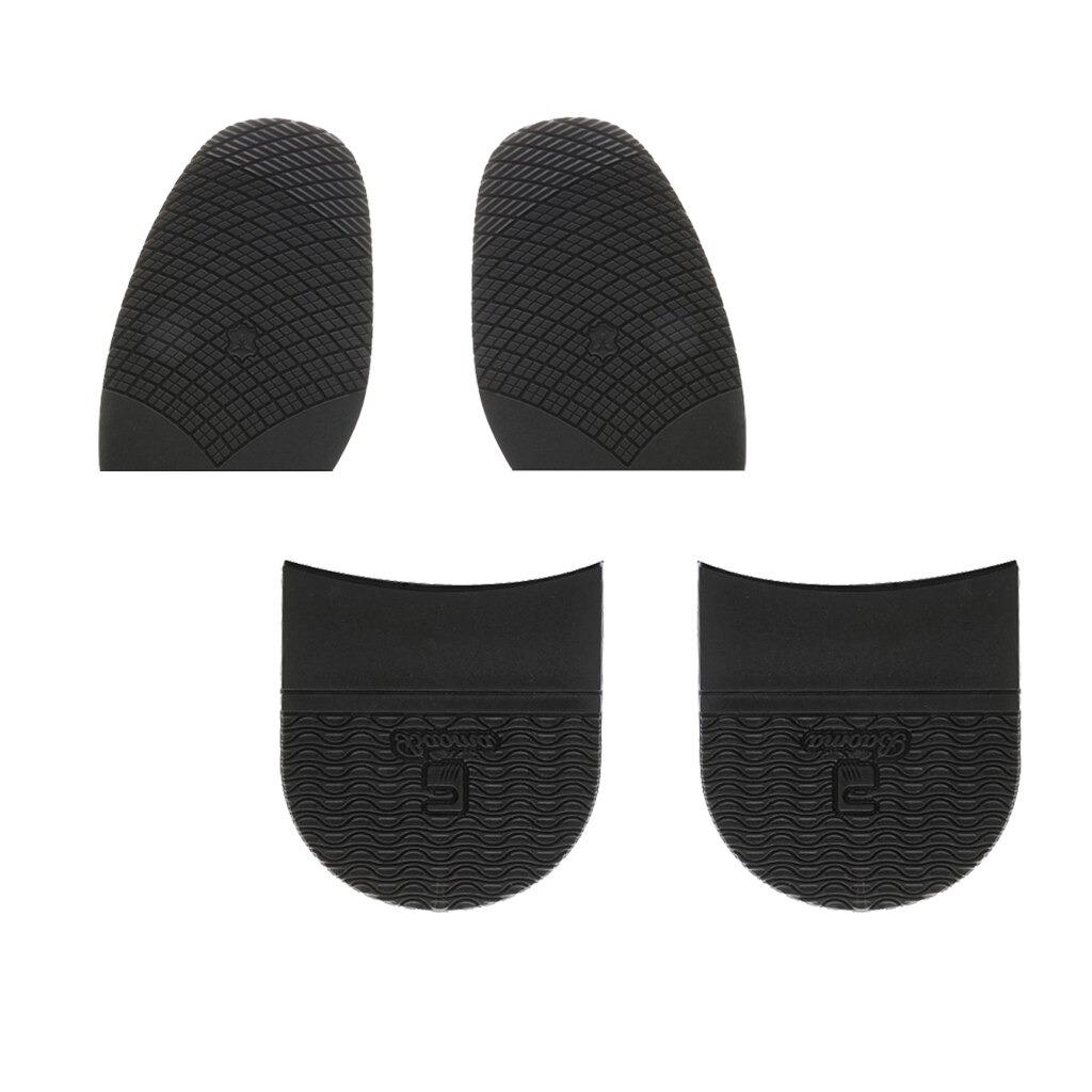 2 Pairs Mens Anti-Slip Rubber Shoe Soles Heels Pads Grip Shoe Repair DIY Black