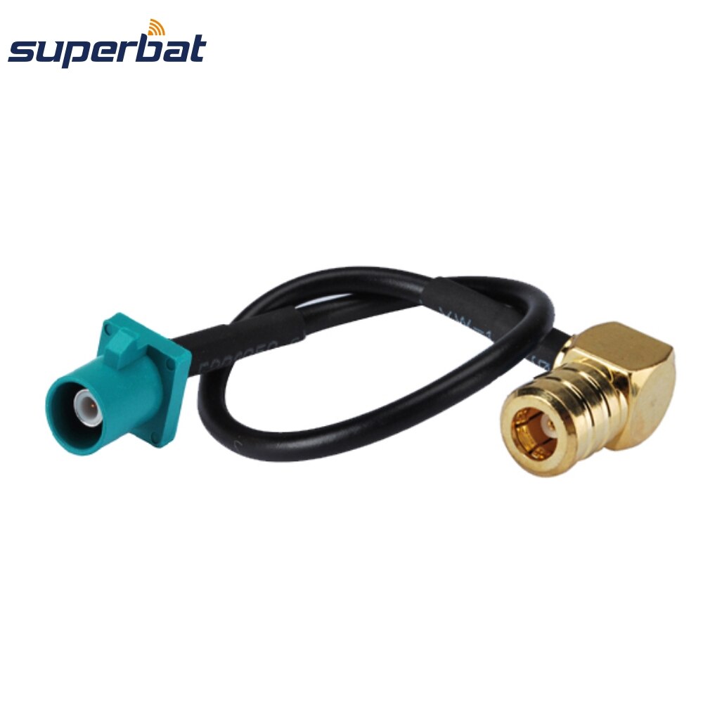 Superbat Car GPS Radio Antenna Extension Cable Connector Fakra Plug Z to SMB Male Right Angle Pigtail RG174 15cm