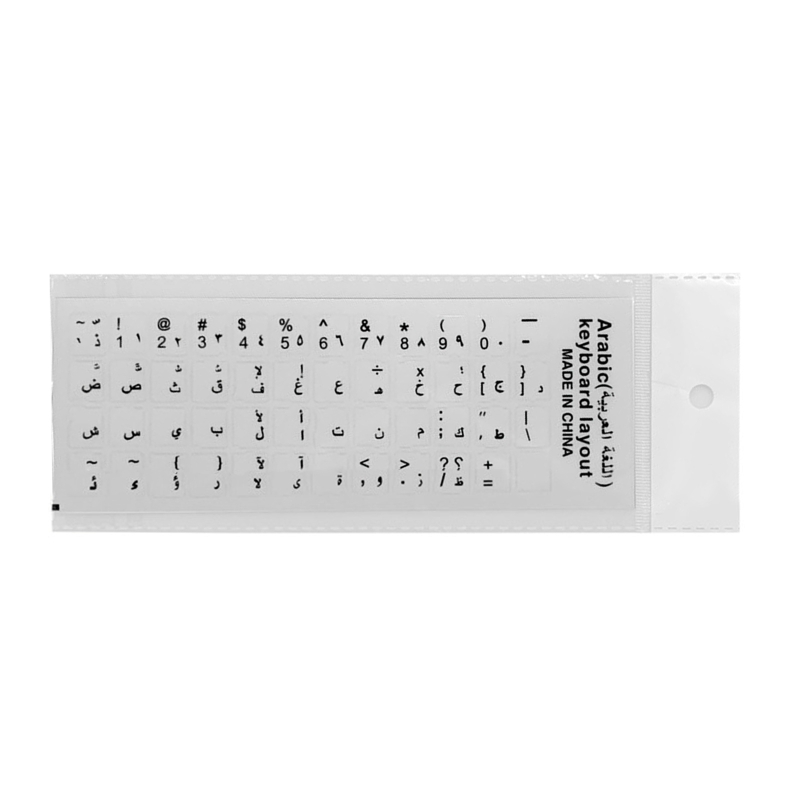 Clear Stickers Arabic Keyboard Sticker English Replacement Stickers with Clear Background Lettering for Laptop Desktop Keyboard: Black